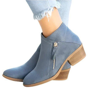 Women's Block Heel Side-Zip Ankle Boots