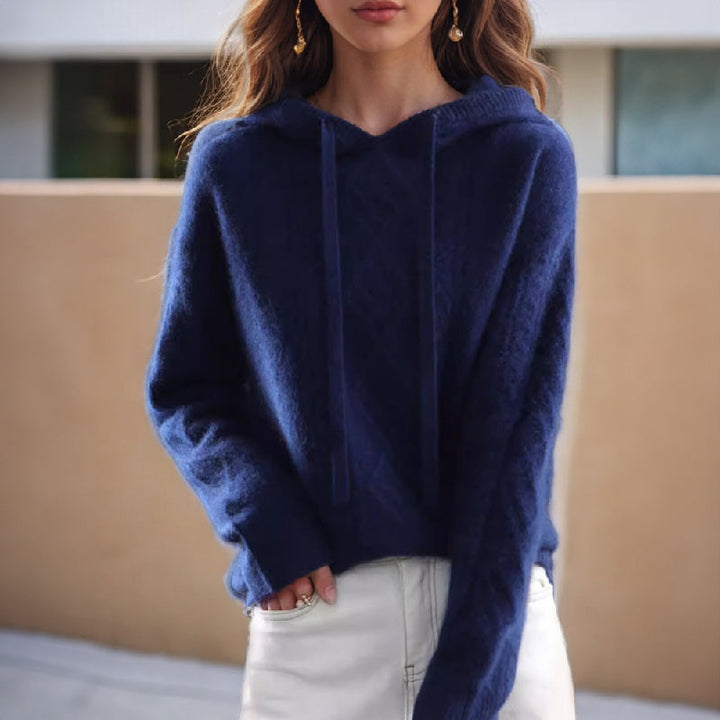 Women's Cable Knit Hooded Sweater