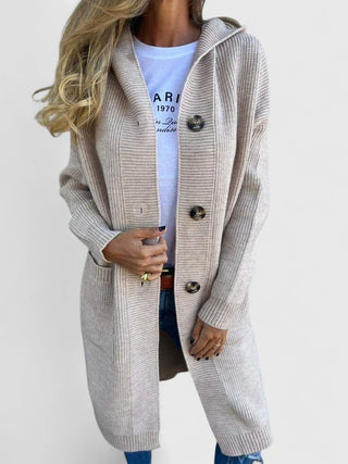 Women's Ribbed Longline Collared Duster Cardigan
