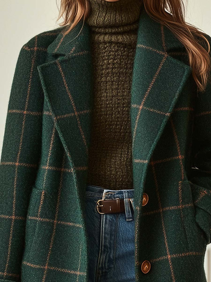 Women's Classic Plaid Longline Coat