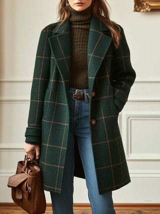 Women's Classic Plaid Longline Coat