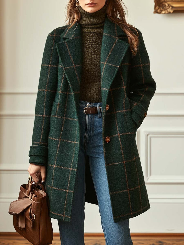 Women's Classic Plaid Longline Coat