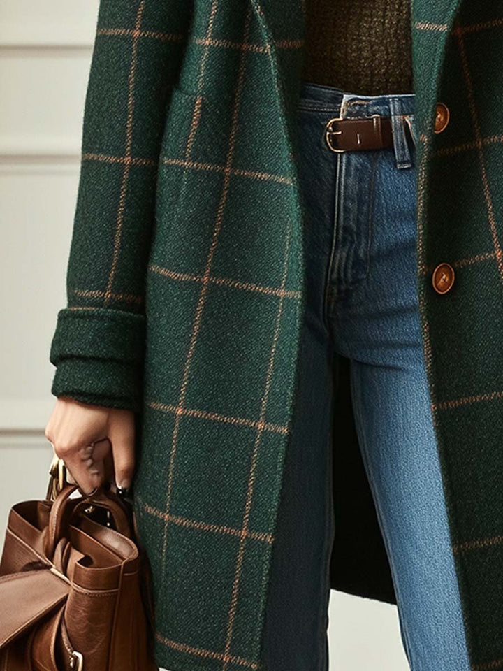 Women's Classic Plaid Longline Coat