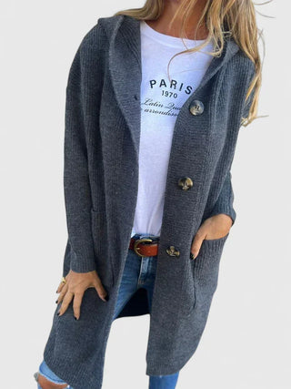 Women's Ribbed Longline Collared Duster Cardigan