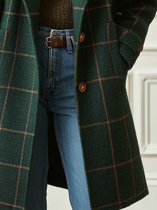 Women's Classic Plaid Longline Coat