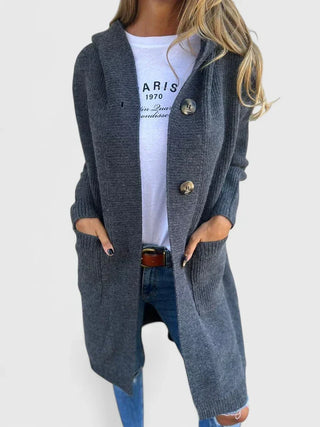 Women's Ribbed Longline Collared Duster Cardigan