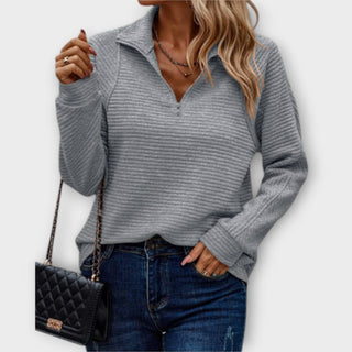 Women's Ribbed Quarter-Zip Sweater