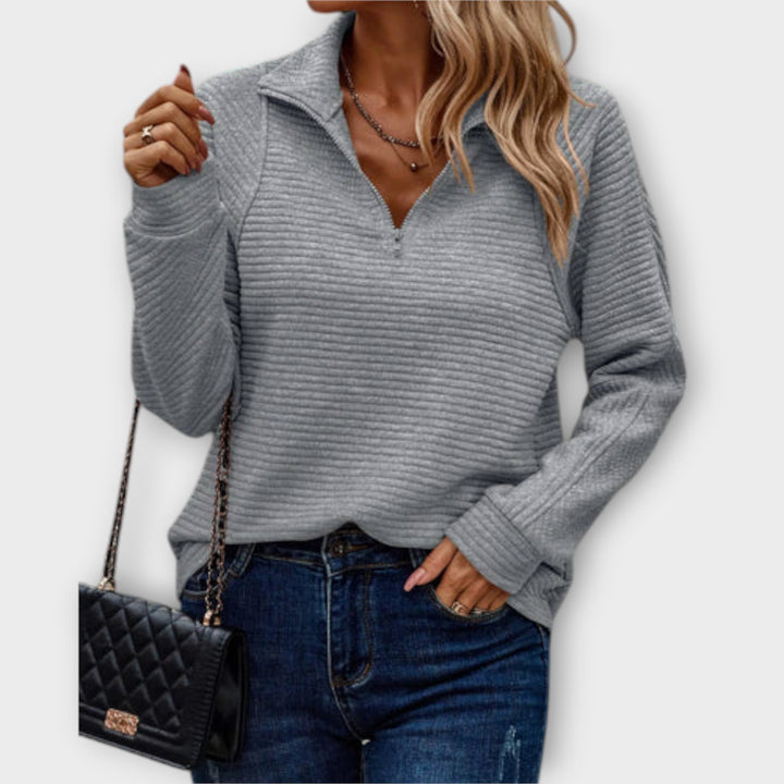 Women's Ribbed Quarter-Zip Sweater