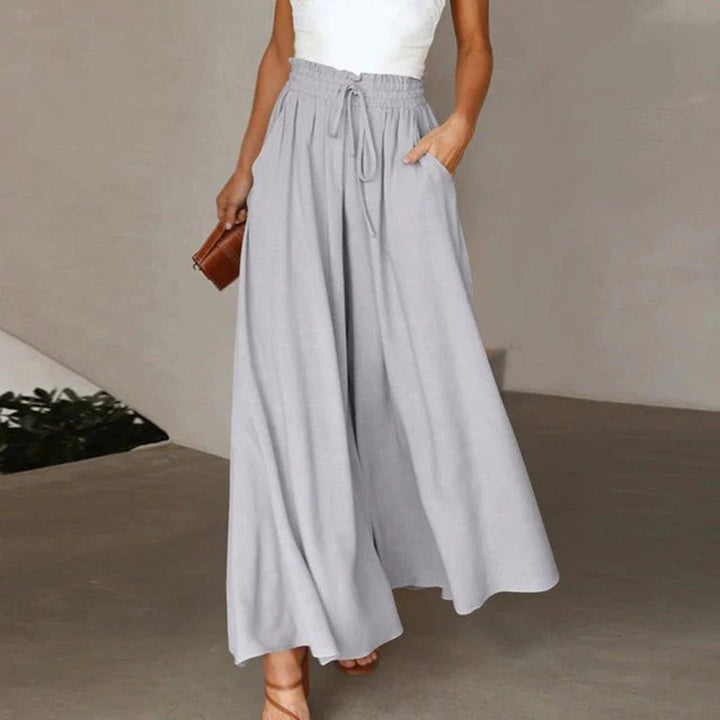 Women's Linen Wide-Leg Drawstring Pants