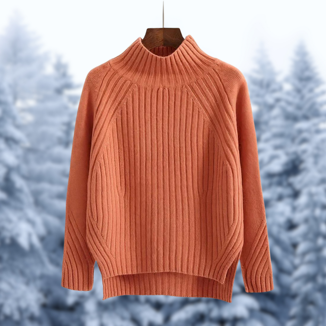 Women's Ribbed Mock Neck Raglan Sweater