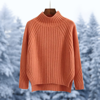 Women's Ribbed Mock Neck Raglan Sweater
