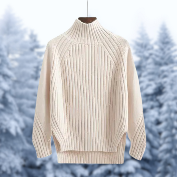 Women's Ribbed Mock Neck Raglan Sweater