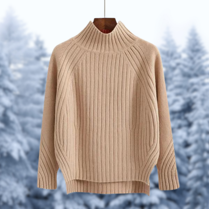 Women's Ribbed Mock Neck Raglan Sweater