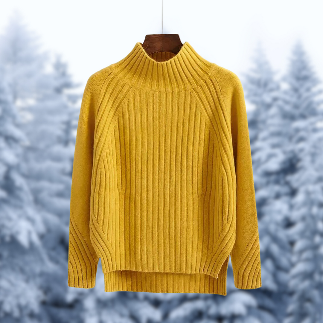 Women's Ribbed Mock Neck Raglan Sweater