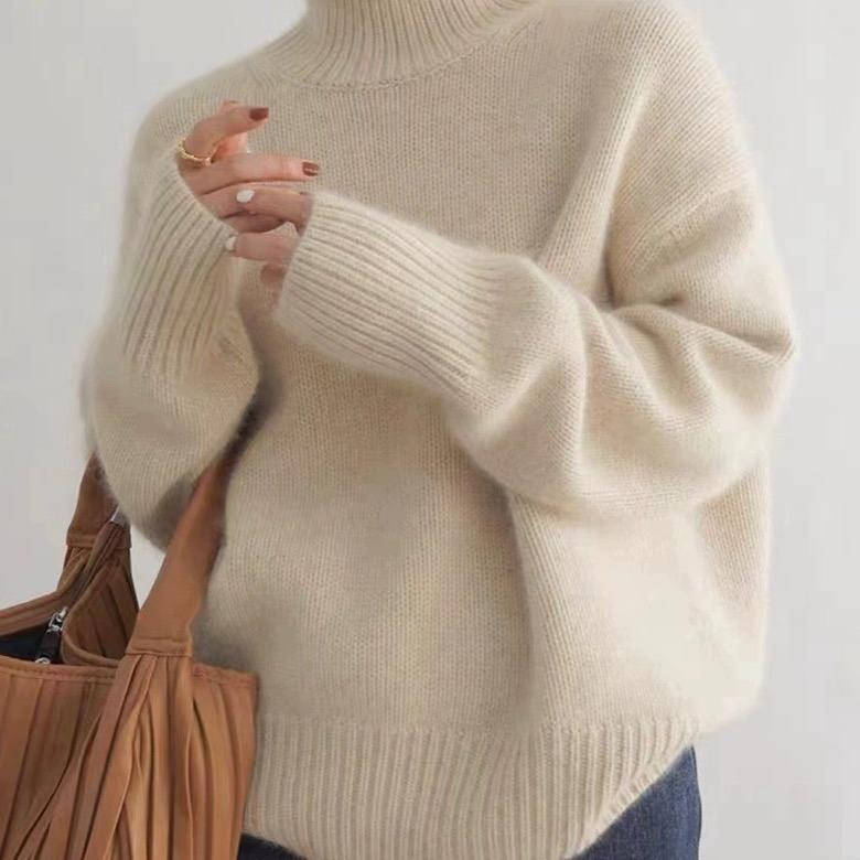 Women's Ribbed Oversized Turtleneck Sweater