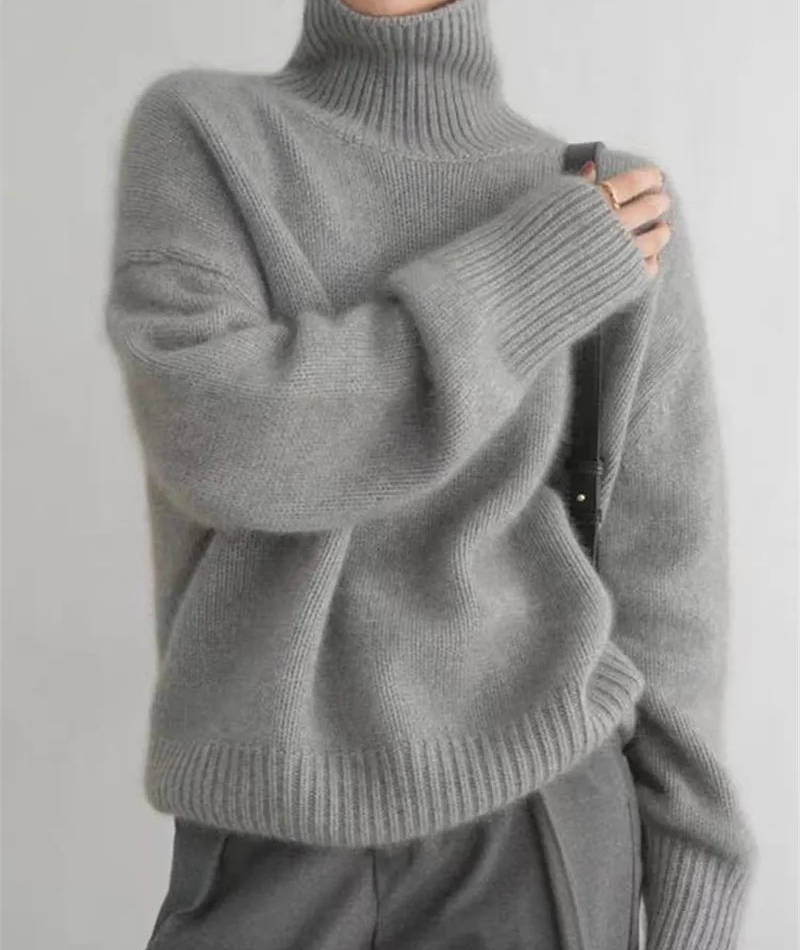 Women's Ribbed Oversized Turtleneck Sweater