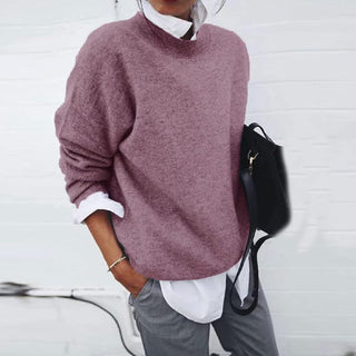 Women's Oversized Mock-Neck Pullover Sweater