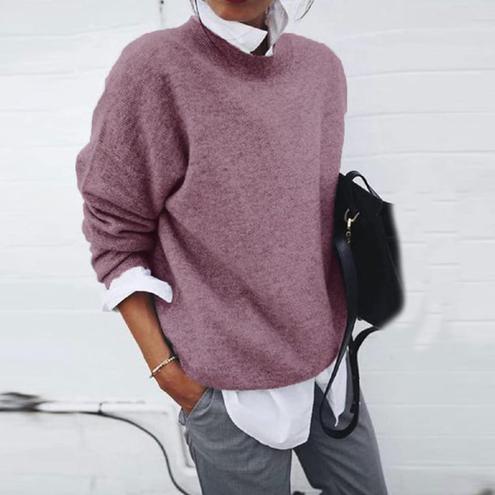 Women's Oversized Mock-Neck Pullover Sweater