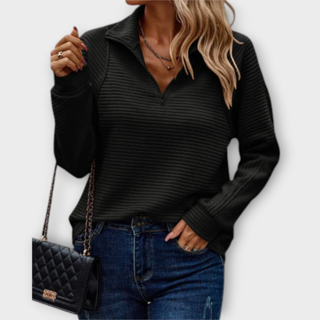 Women's Ribbed Quarter-Zip Sweater