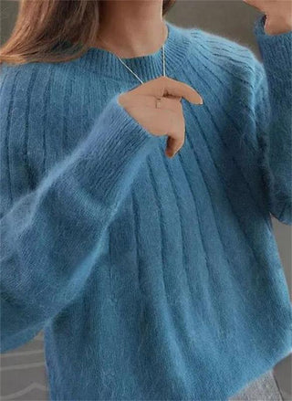 Women's Ribbed Crew Neck Oversized Sweater
