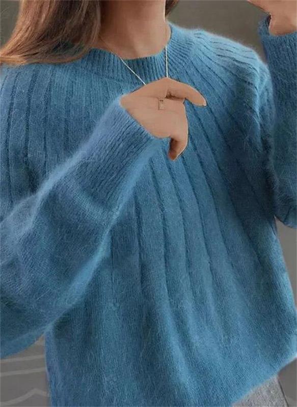 Women's Ribbed Crew Neck Oversized Sweater