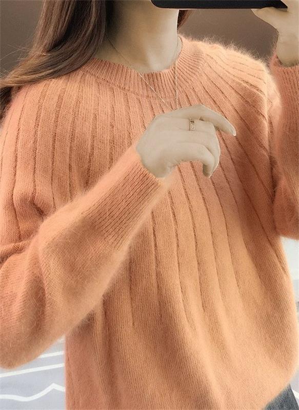 Women's Ribbed Crew Neck Oversized Sweater