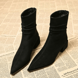 Women's Pointed Toe Block Heel Ankle Boots