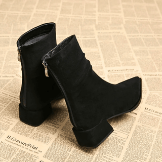 Women's Pointed Block Heel Ankle Boots