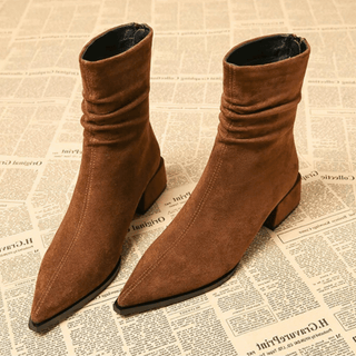 Women's Pointed Block Heel Ankle Boots