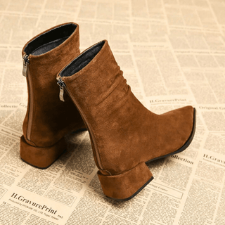 Women's Pointed Toe Block Heel Ankle Boots
