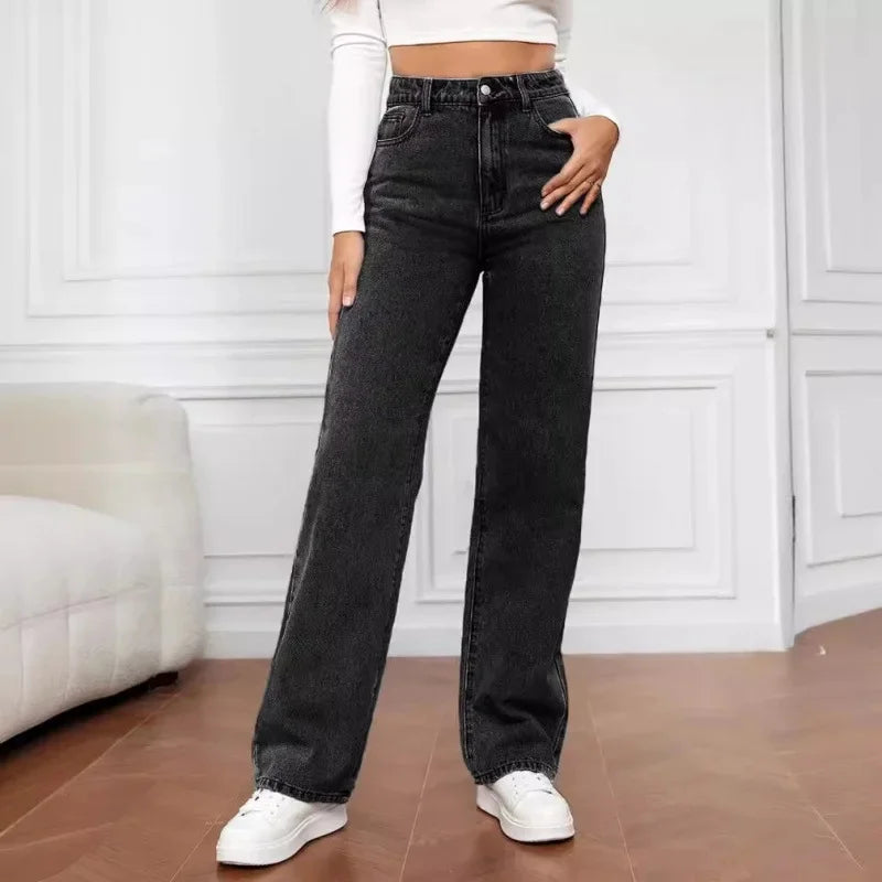 Women's High-Waist Wide-Leg Jeans