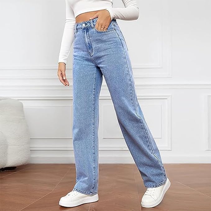 Women's High-Waist Wide-Leg Jeans