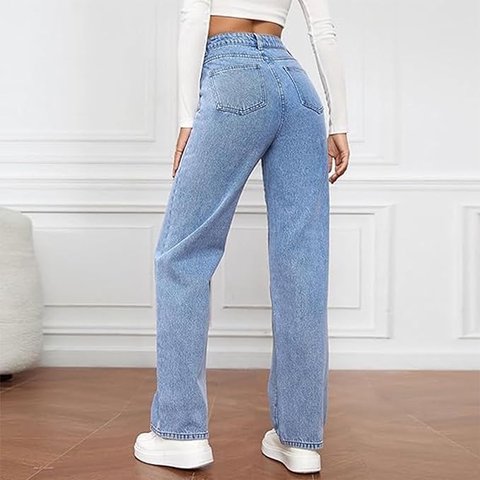 Women's High-Waist Wide-Leg Jeans