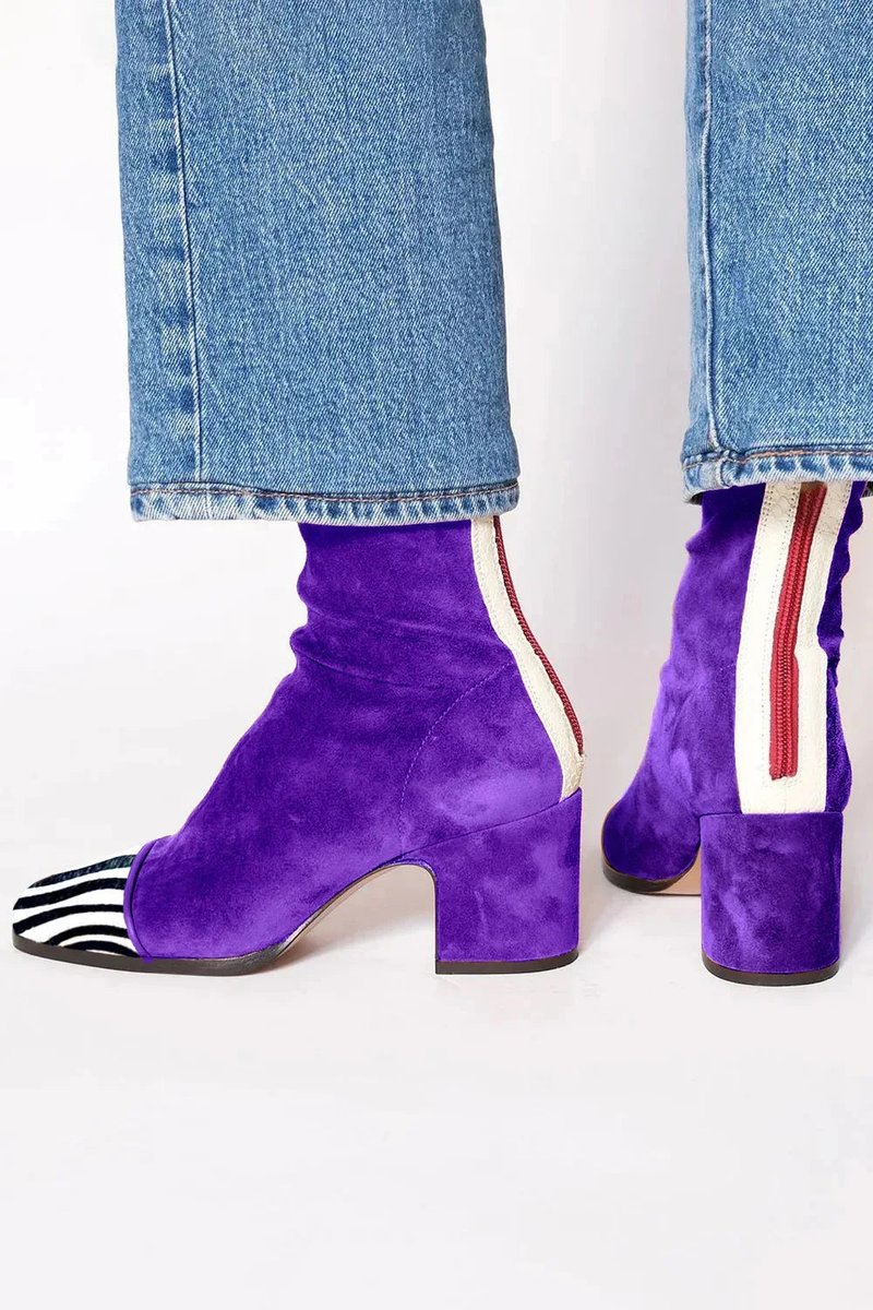 Amelia | Women's Block-Heel Suede Leopard-Toe Ankle Boots