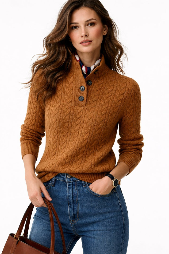 Women's Wool-Blend Cable Knit Pullover