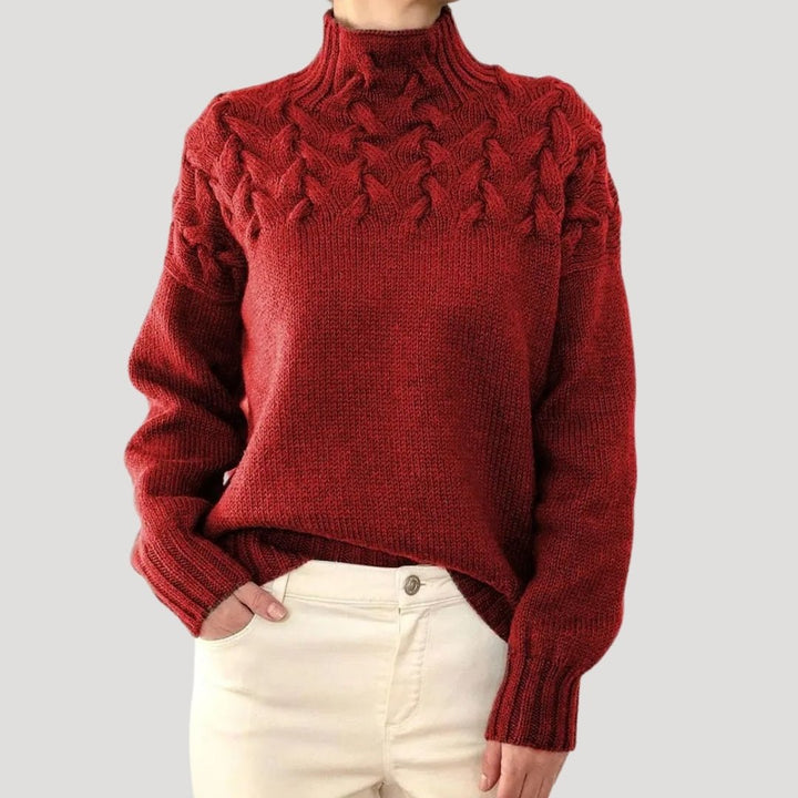 Women's Cable Knit Turtleneck Sweater