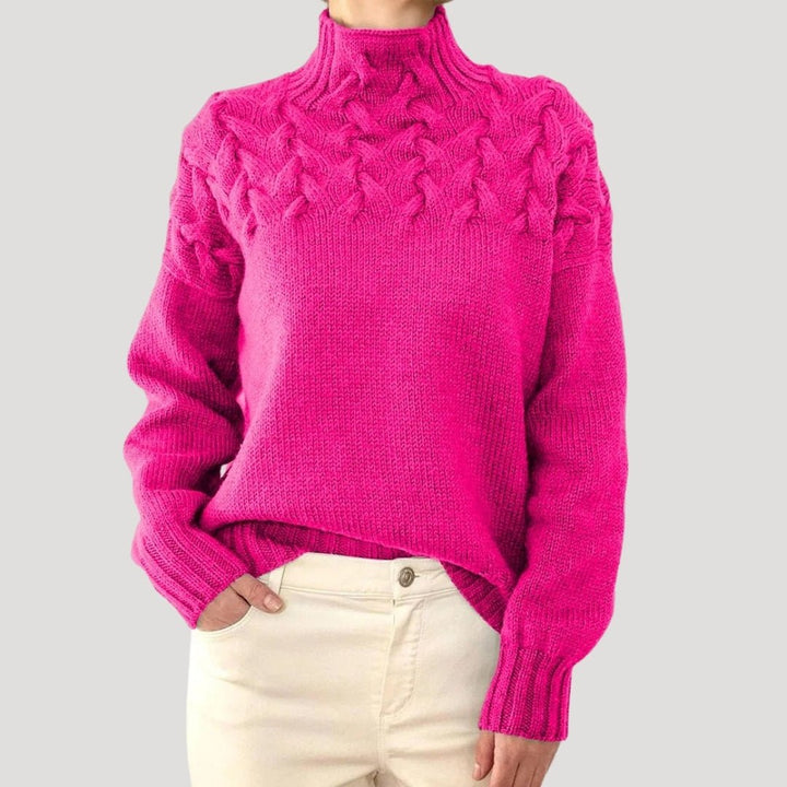 Women's Cable Knit Turtleneck Sweater