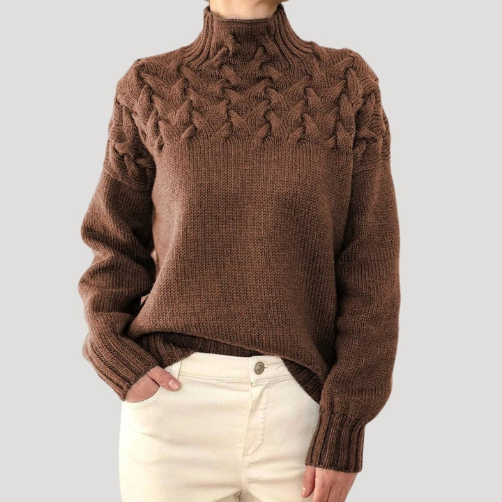 Women's Cable Knit Turtleneck Sweater