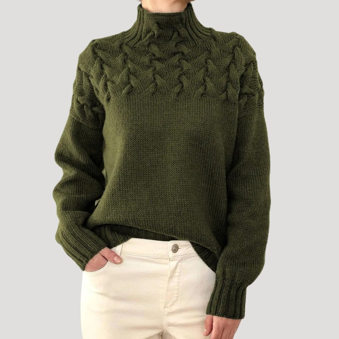 Women's Cable Knit Turtleneck Sweater