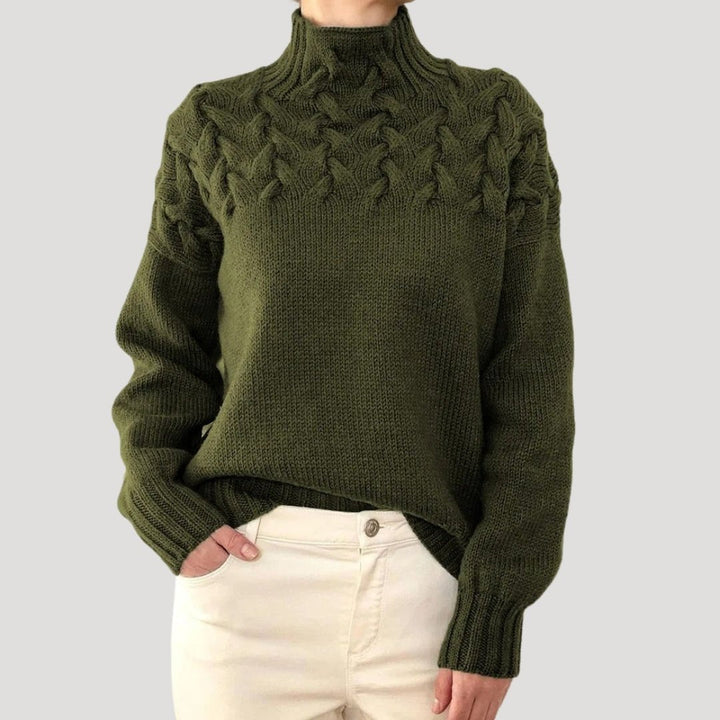 Women's Cable Knit Turtleneck Sweater