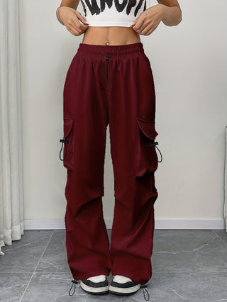 Women's Wide-Leg Cargo Drawstring Pants