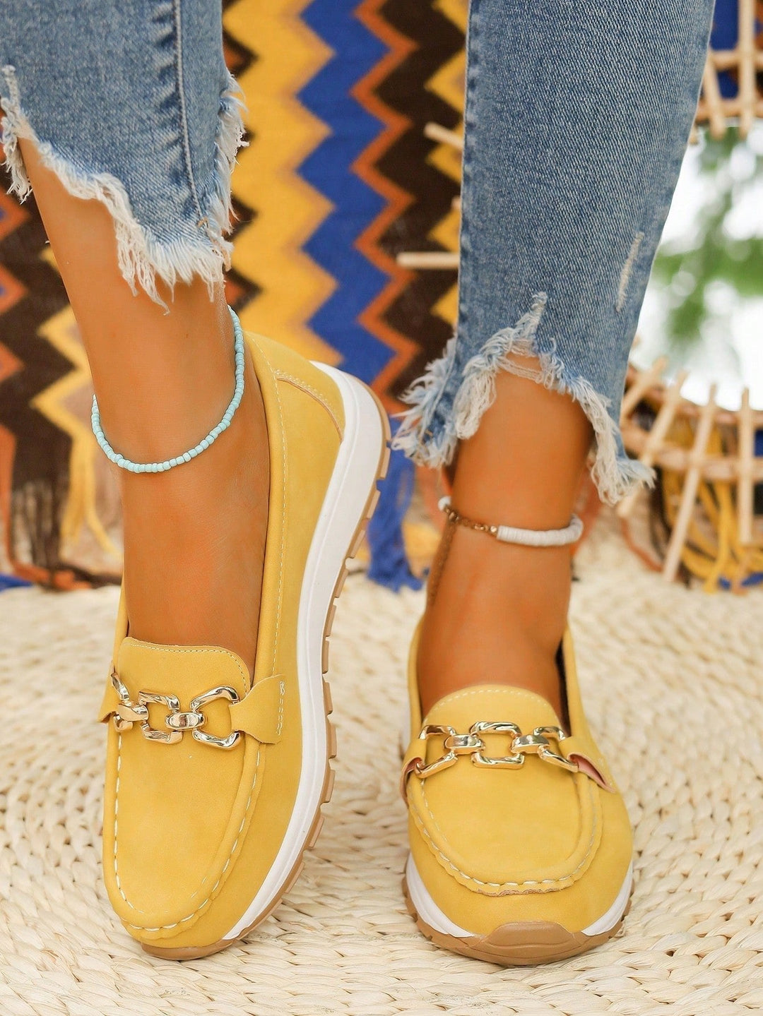 Emma | Women's Flat Loafers Slip-On Buckle Comfort Walking Shoes