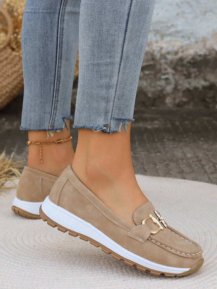 Emma | Women's Flat Loafers Slip-On Buckle Comfort Walking Shoes