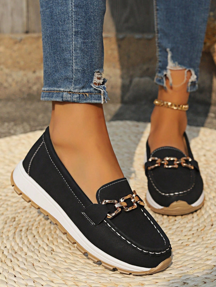 Emma | Women's Flat Loafers Slip-On Buckle Comfort Walking Shoes