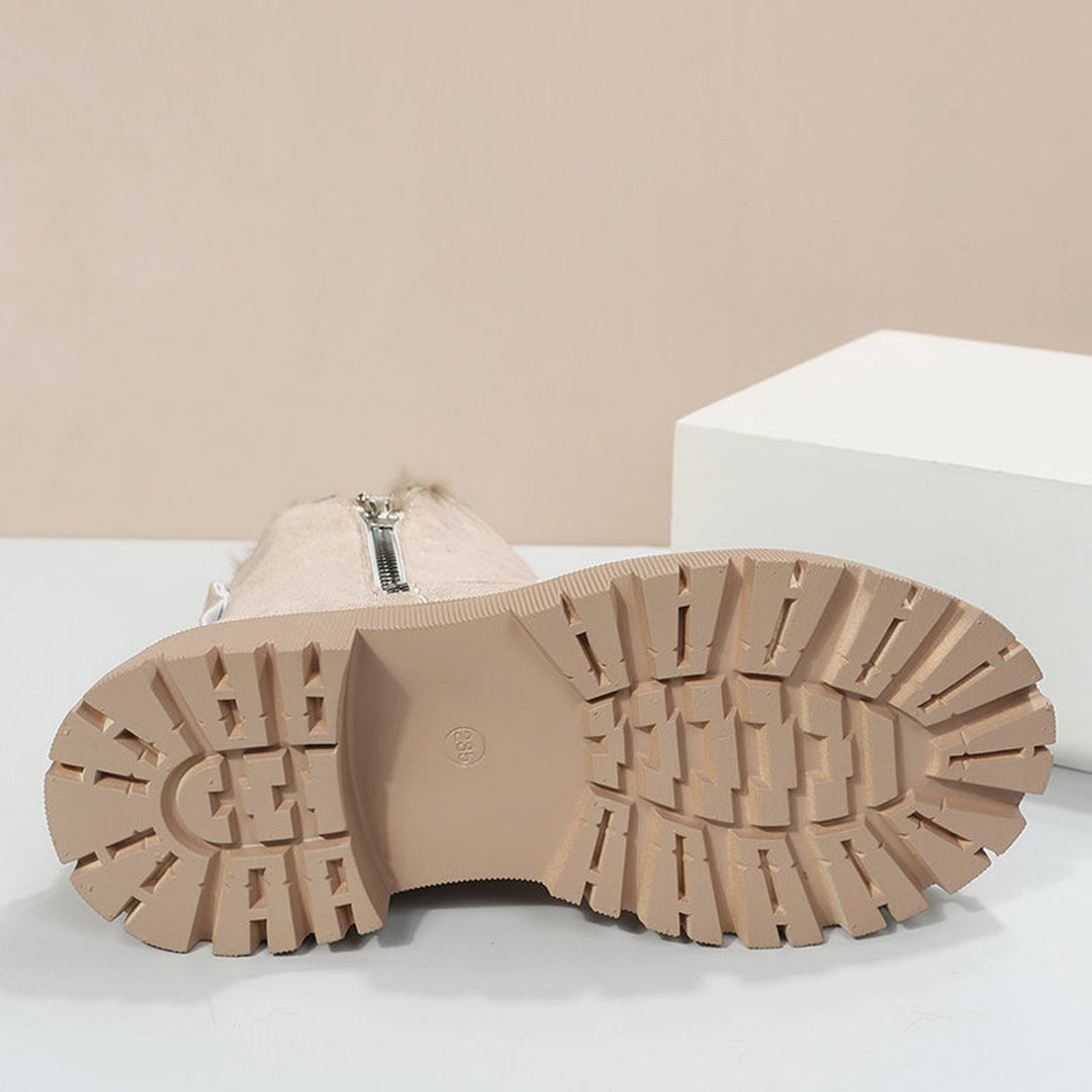 Aria | Women's Fleece-Lined Suede Slip-On Winter Ankle Boots