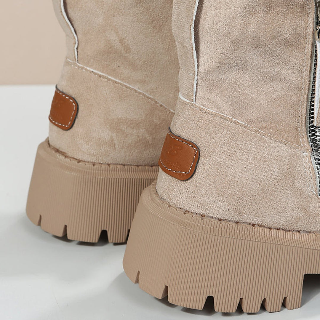Aria | Women's Fleece-Lined Suede Slip-On Winter Ankle Boots