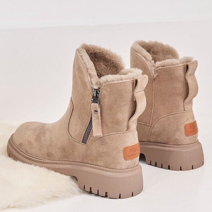 Aria | Women's Fleece-Lined Suede Slip-On Winter Ankle Boots