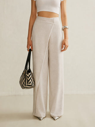 Women's High-Waist Wrap Wide-Leg Pants