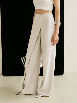 Women's High-Waist Wrap Wide-Leg Pants