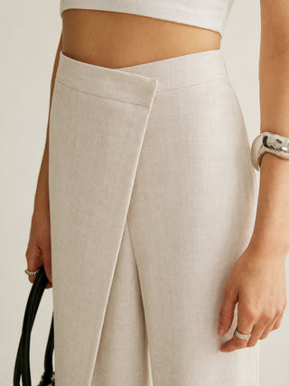 Women's High-Waist Wrap Wide-Leg Pants